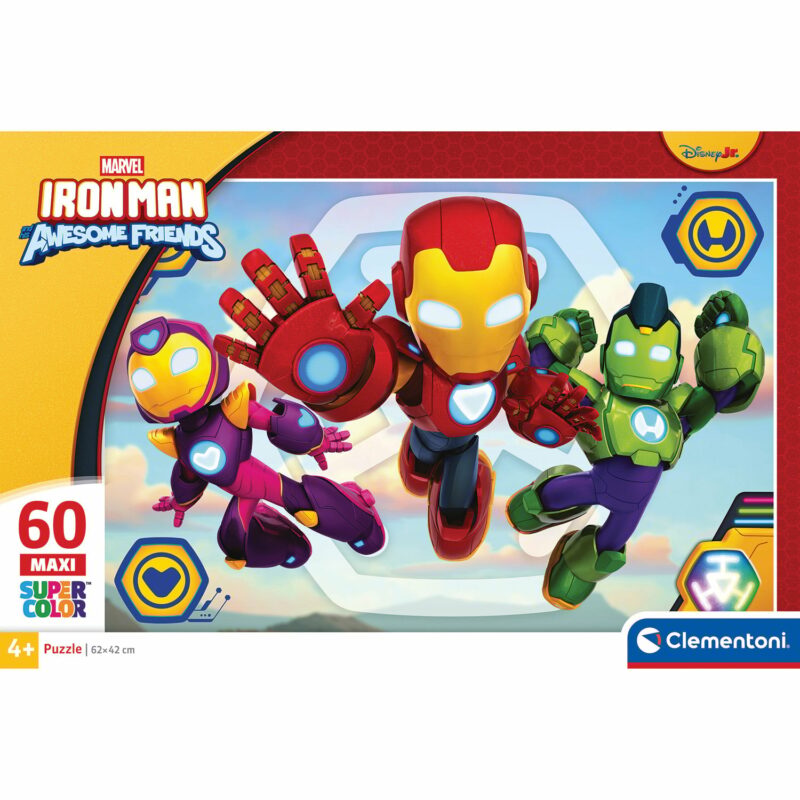 Clementoni Παζλ Super Color Maxi Iron Man and His Awesome Friends Marvel 60 τμχ 5498080
