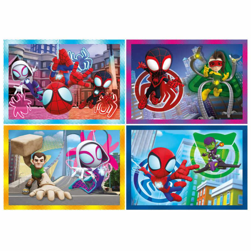 Clementoni Παιδικό Παζλ 4 in 1 Super Color Marvel Spidey Και Οι Απίθανοι Φίλοι Του 12-16-20-24 τμχ 5582243