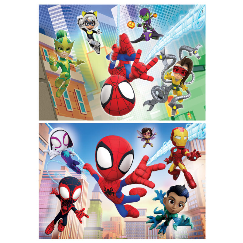 Clementoni Παιδικό Παζλ Super Color Marvel Spidey Και Οι Απίθανοι Φίλοι Του 2x60 τμχ