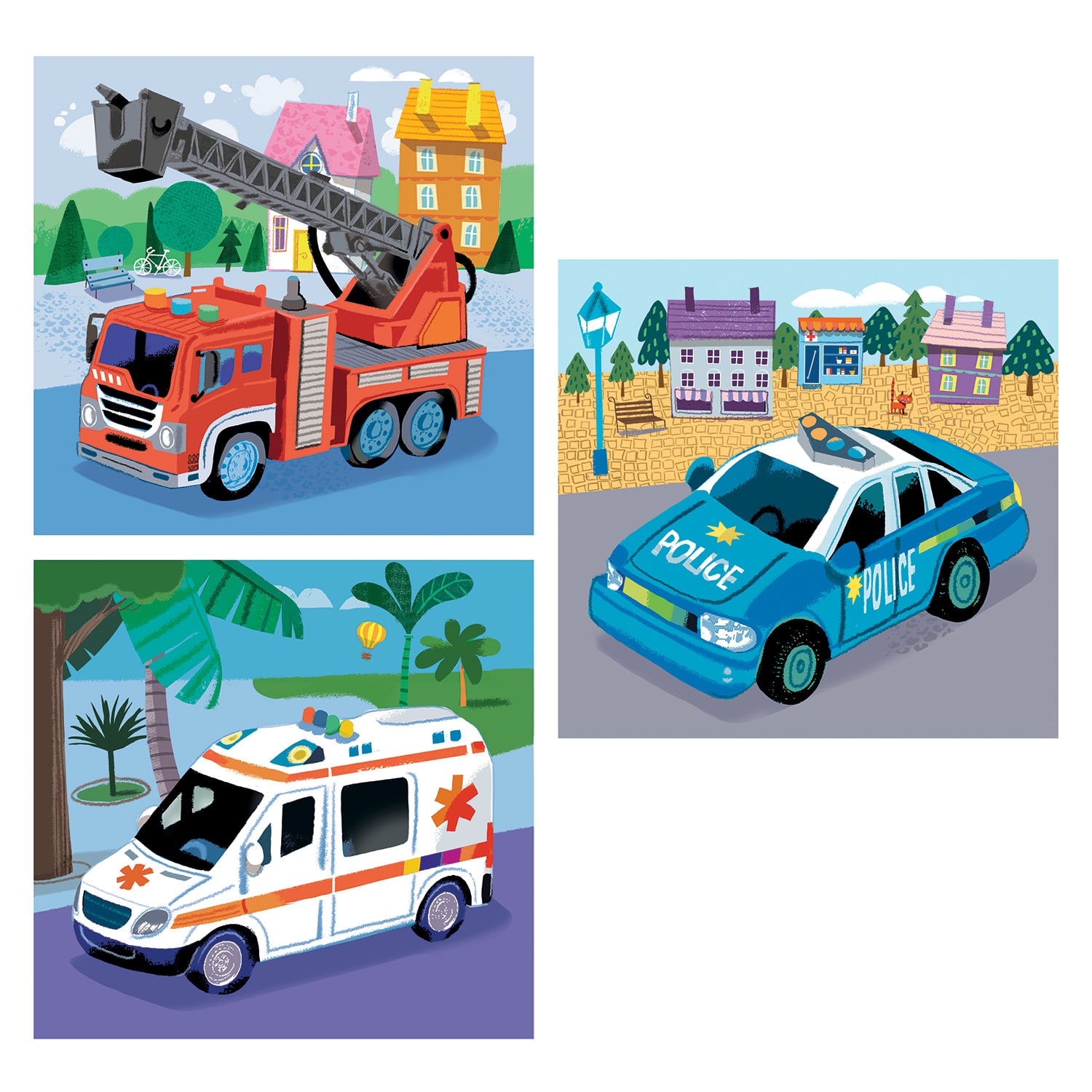 Clementoni Παιδικό Παζλ Super Color Rescue Vehicles 3x48 τμχ
