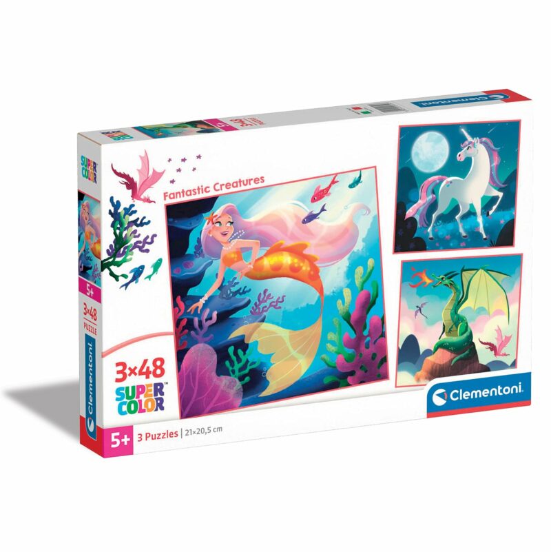 Clementoni Παιδικό Παζλ Super Color Fantastic Creatures 3×48 τμχ 5772267