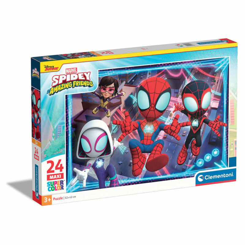 Clementoni Παιδικό Παζλ Maxi Super Color Marvel Spidey Και Οι Απίθανοι Φίλοι Του 24 τμχ 5960542