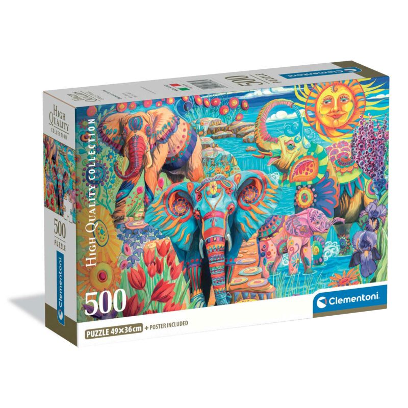 Clementoni Παζλ High Quality Collection Γιορτή Ελεφάντων 500 τμχ – Compact Box 5989701