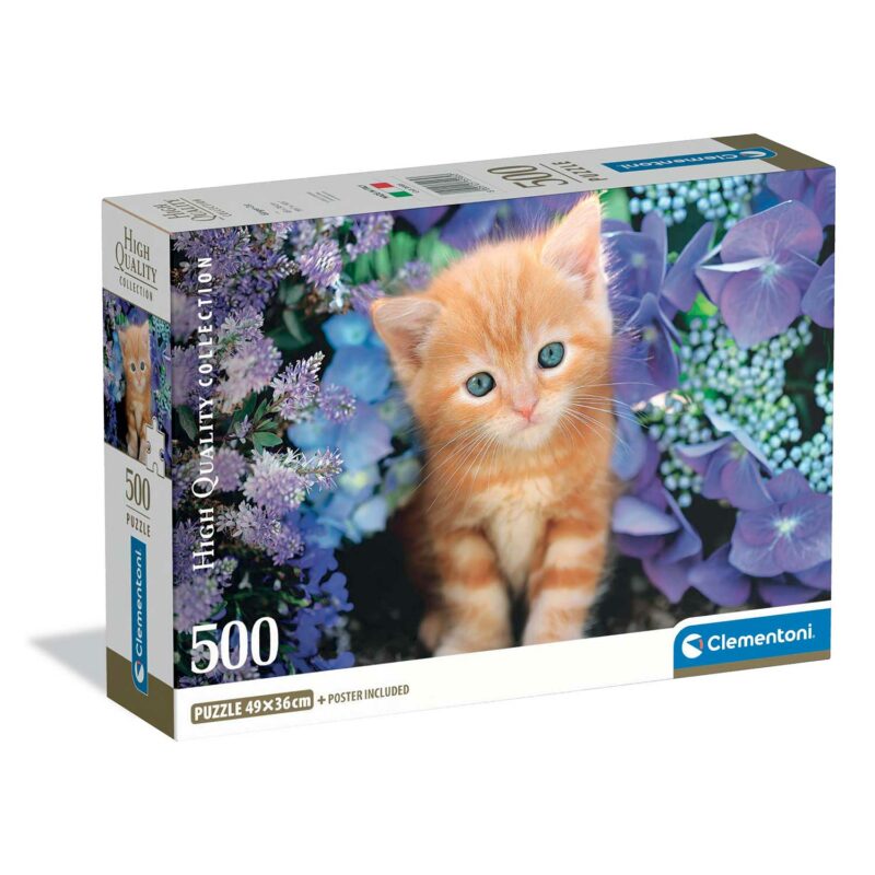 Clementoni Παζλ High Quality Collection Γατάκι Με Γαλανά Ματάκια 500 τμχ – Compact Box 5684218