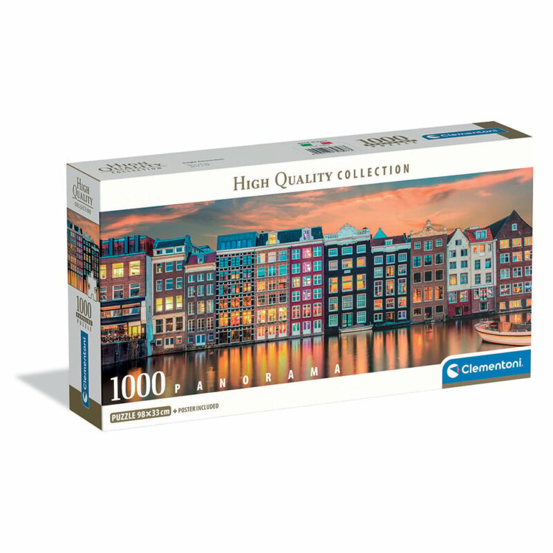 Clementoni Παζλ Panorama High Quality Collection Λαμπερό Άμστερνταμ 1000 τμχ – Compact Box 5684623