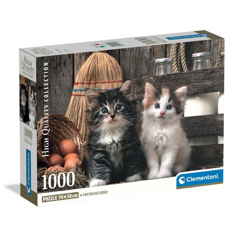 Clementoni Παζλ High Quality Collection Χαριτωμένες Γατούλες 1000 τμχ – Compact Box 5684253