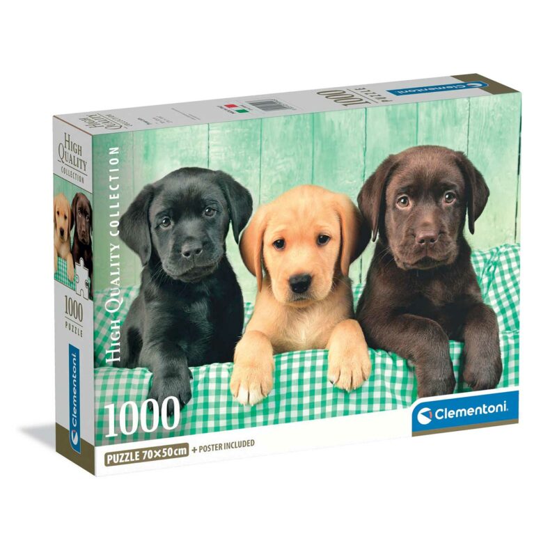 Clementoni Παζλ High Quality Collection Κουταβάκια Λαμπραντόρ 1000 τμχ – Compact Box 5684256