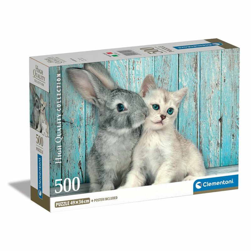 Clementoni Παζλ High Quality Collection Cat And Bunny 500 τμχ – Compact Box 5582605
