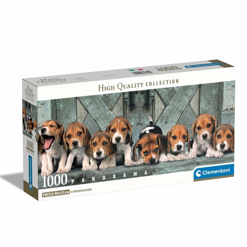Clementoni Παζλ Panorama High Quality Collection Σκυλάκια Beagles 1000 τμχ – Compact Box 5582852