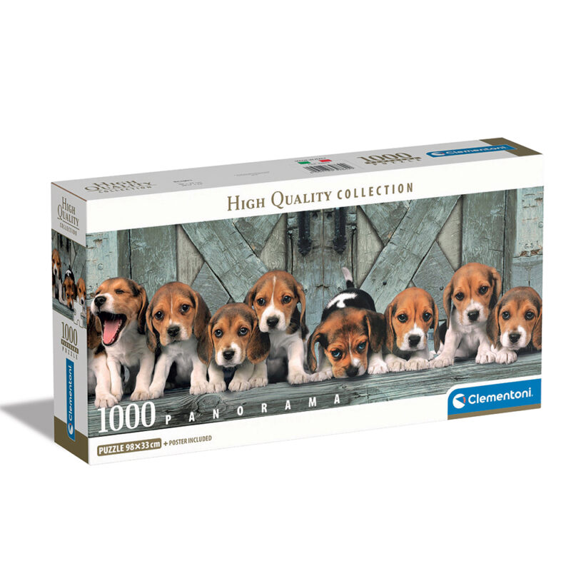 Clementoni Παζλ Panorama High Quality Collection Σκυλάκια Beagles 1000 τμχ - Compact Box