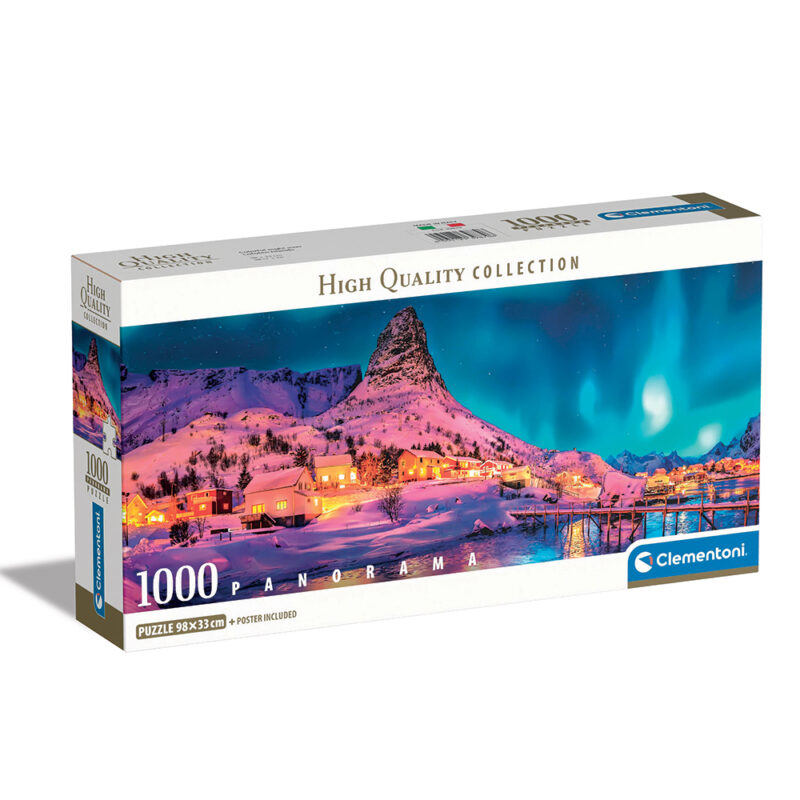 Clementoni Παζλ Panorama High Quality Collection Πολύχρωμη Νύχτα στα Νορβηγικά Νησιά 1000 τμχ - Comp