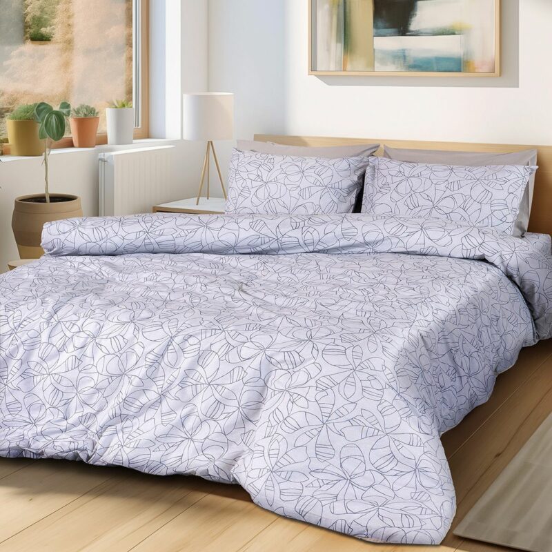 Beauty Home Σετ σεντόνια υπέρδιπλα με λάστιχο Adela Art 12251 170×200+30 Γκρι 4676276