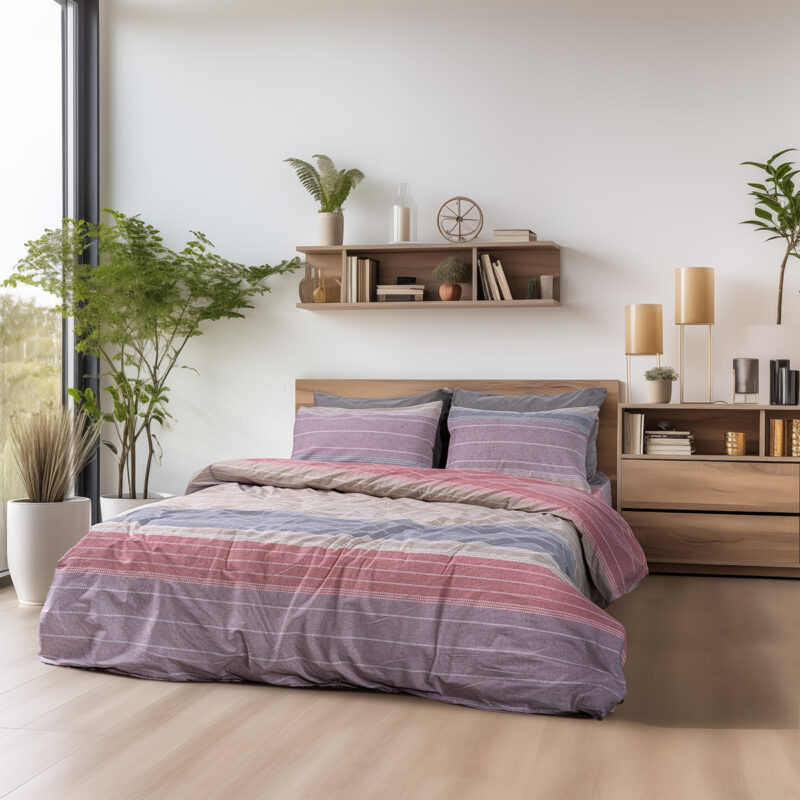 Beauty Home Σετ σεντόνια υπέρδιπλα με λάστιχο Glory Art 12371 170×200+32 Ροζ 5767294