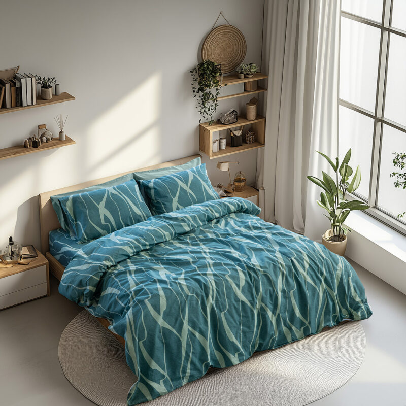 Beauty Home Σετ σεντόνια υπέρδιπλα με λάστιχο Glory Art 12378 170×200+32 Πετρόλ 5767477