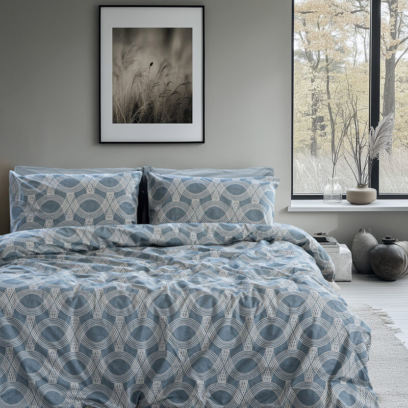 Beauty Home Σετ σεντόνια υπέρδιπλα με λάστιχο Glory Art 12379 170×200+32 Μπλε 5767516