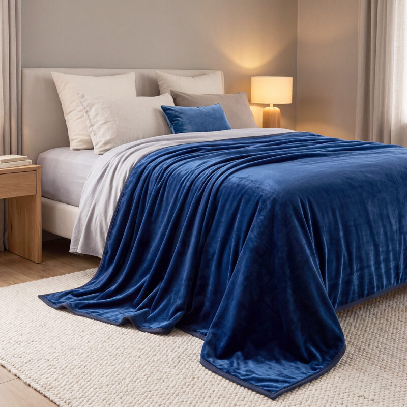 Beauty Home Κουβέρτα μονή Velora Art 12550 100% polyester super soft 550gsm 160×220 Μπλε 5770721