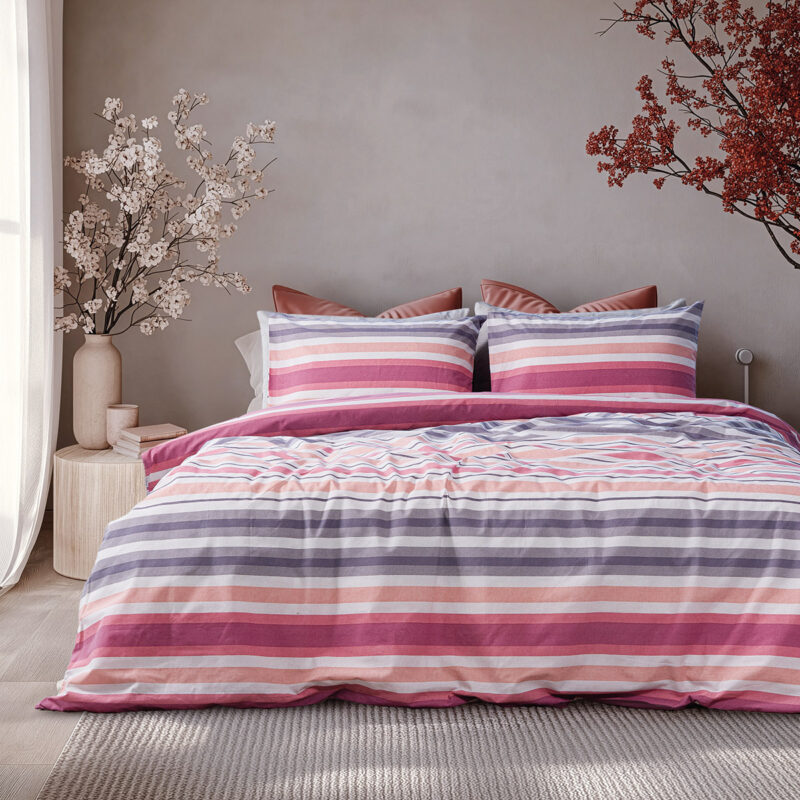 Beauty Home Σετ σεντόνια υπέρδιπλα με λάστιχο Moments Art 12562 165×200+30 Ροζ 5769171