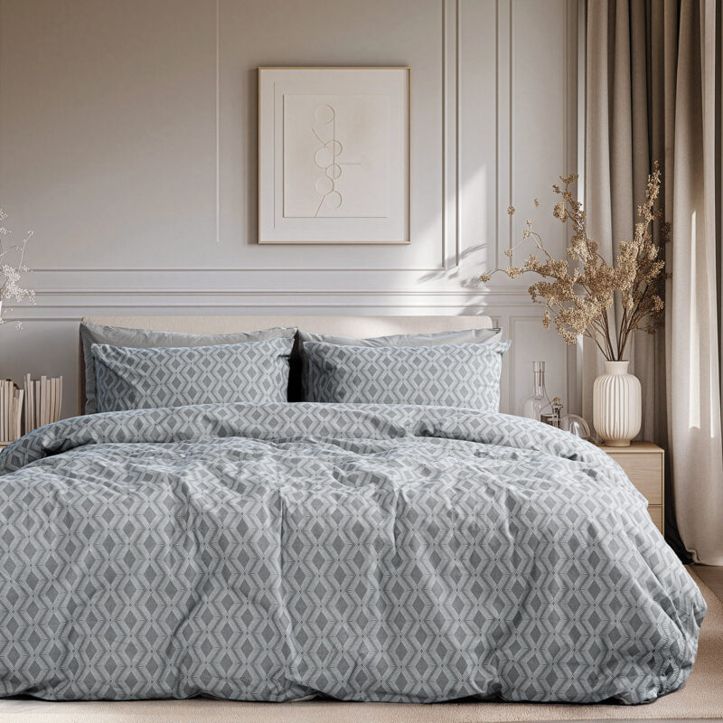 Beauty Home Σετ σεντόνια υπέρδιπλα με λάστιχο Moments Art 12564 165×200+30 Ανθρακί 5769270