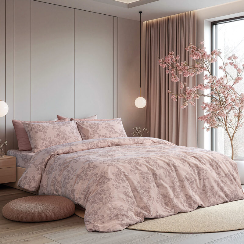 Beauty Home Σετ σεντόνια υπέρδιπλα με λάστιχο Moments Art 12569 165×200+30 Σάπιο Μήλο 5769534