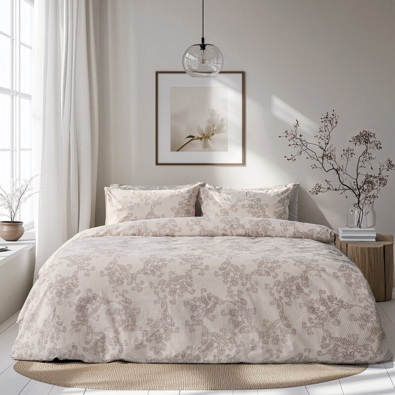 Beauty Home Σετ σεντόνια υπέρδιπλα με λάστιχο Moments Art 12570 165×200+30 Μπεζ 5769577