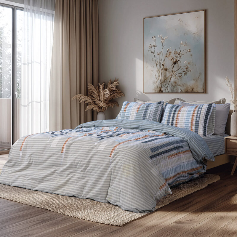 Beauty Home Σετ σεντόνια υπέρδιπλα με λάστιχο Moments Art 12571 165×200+30 Λαδί 5769639