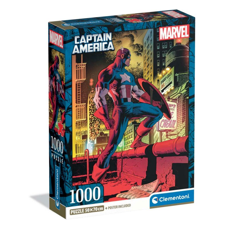 Clementoni Παζλ High Quality Collection Marvel Captain America 1000 τμχ – Compact Box 5940674
