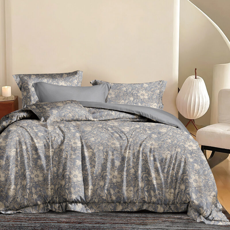 Beauty Home Σετ σεντόνια υπέρδιπλα με λάστιχο Memories Art 12679 165×200+30 Γκρι 5768377