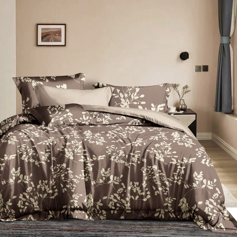 Beauty Home Σετ σεντόνια υπέρδιπλα με λάστιχο Memories Art 12693 165×200+30 Καφέ 5768720