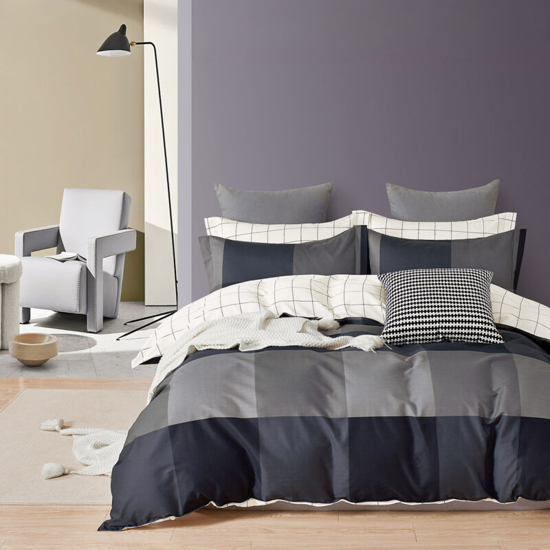 Beauty Home Σετ σεντόνια υπέρδιπλα με λάστιχο Memories Art 12696 165×200+30 Ανθρακί 5768789