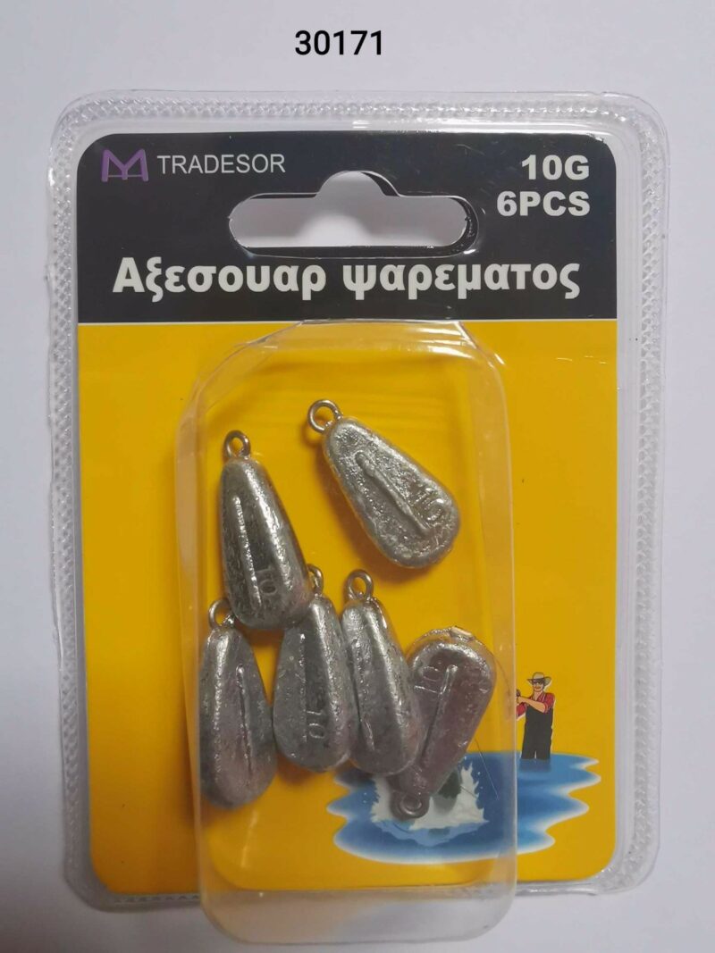 Βαρίδια αλιείας πλακέ - 10gr - 6pcs - 30171