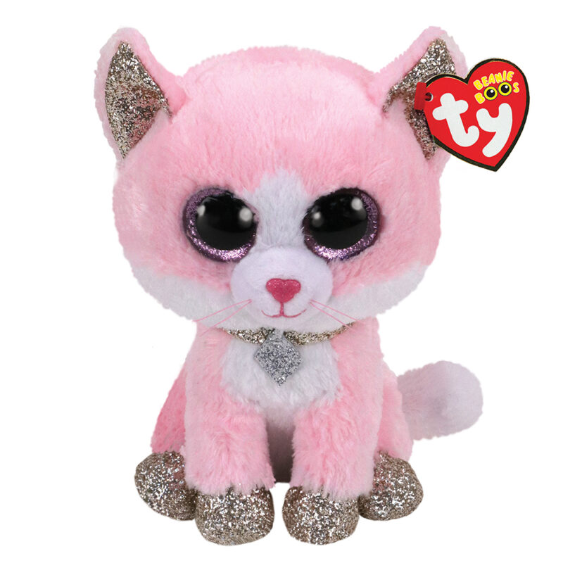 TY Beanie Boos Fiona Χνουδωτό Γατούλα Ροζ 23εκ