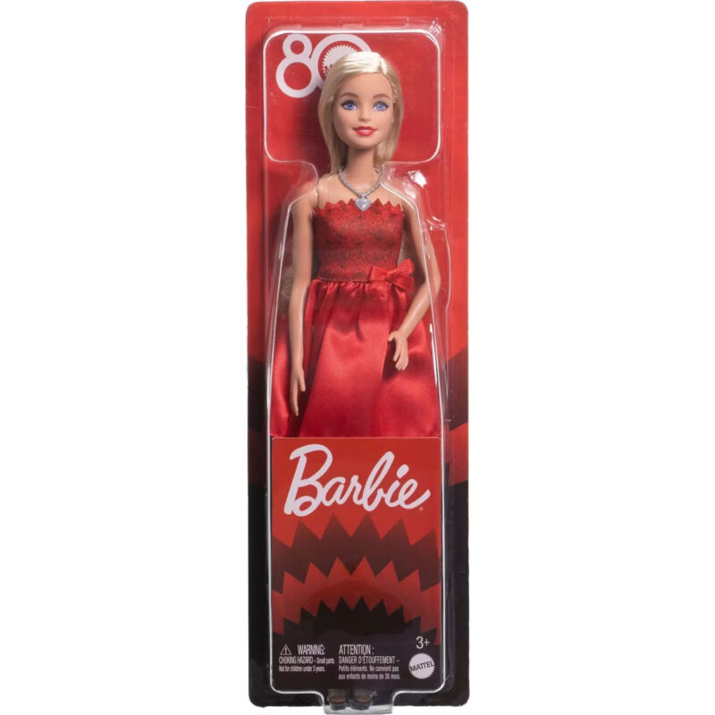 BARBIE 80ΧΡ: ΚΟΥΚΛΑ ΜΕ ΚΟΚΚΙΝΟ ΦΟΡΕΜΑ-JGD25 194735311200 4724747