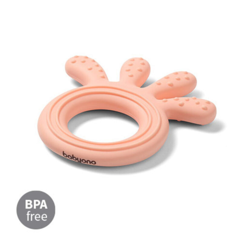 Mασητικό Σιλικόνης Octopus Babyono Pink 826/01