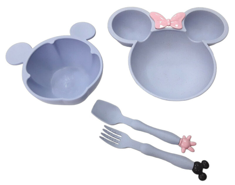 Πιάτο και Μπολ με Μαχαιροπίρουνα Mickey Mouse Blue 66595