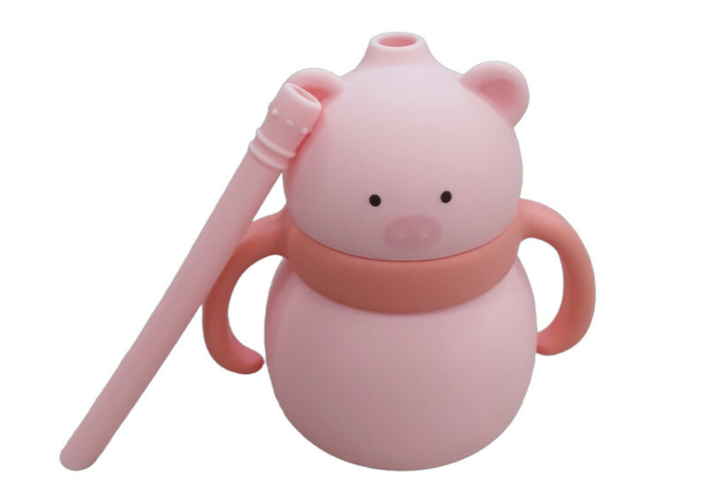 Παγούρι Σιλικόνης με Λαβές 200ml Toddler Pink Pig 32116000008