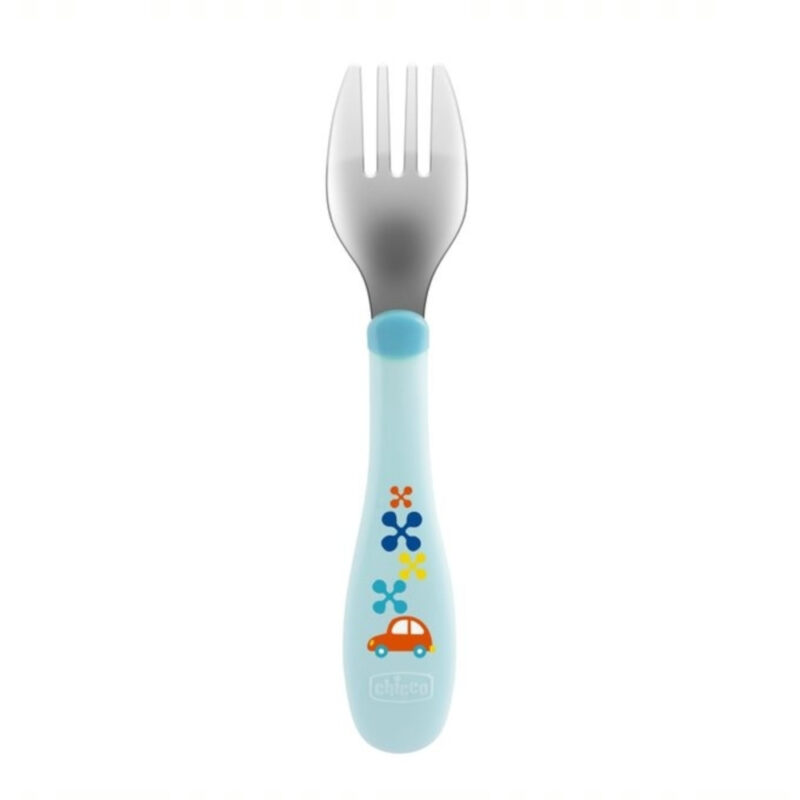 Σετ Κουτάλι και Πιρούνι Μεταλλικά 18m+ Metal Cutlery Chicco Blue 086641