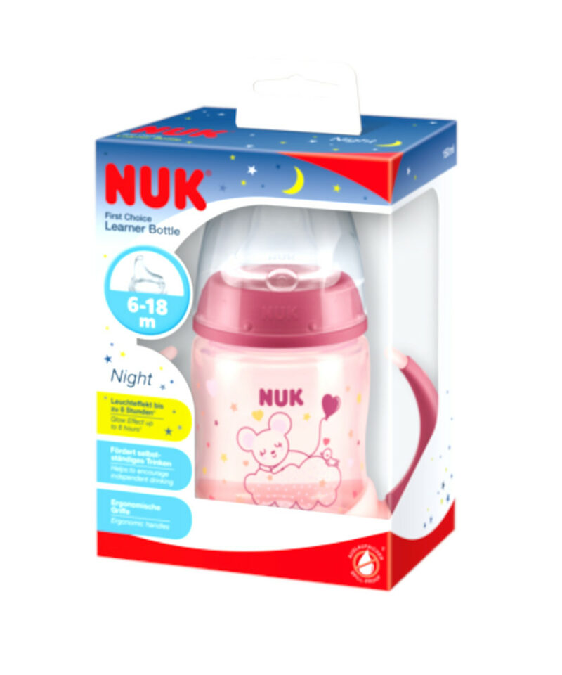 Μπουκαλάκι με Λαβές 150ml 6-18m Luminious NUK Pink 215326
