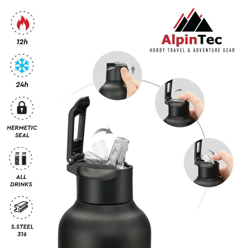 Θερμός από Ανοξείδωτο Ατσάλι 950ml Tour AlpinTec Dark Green 4891321282079