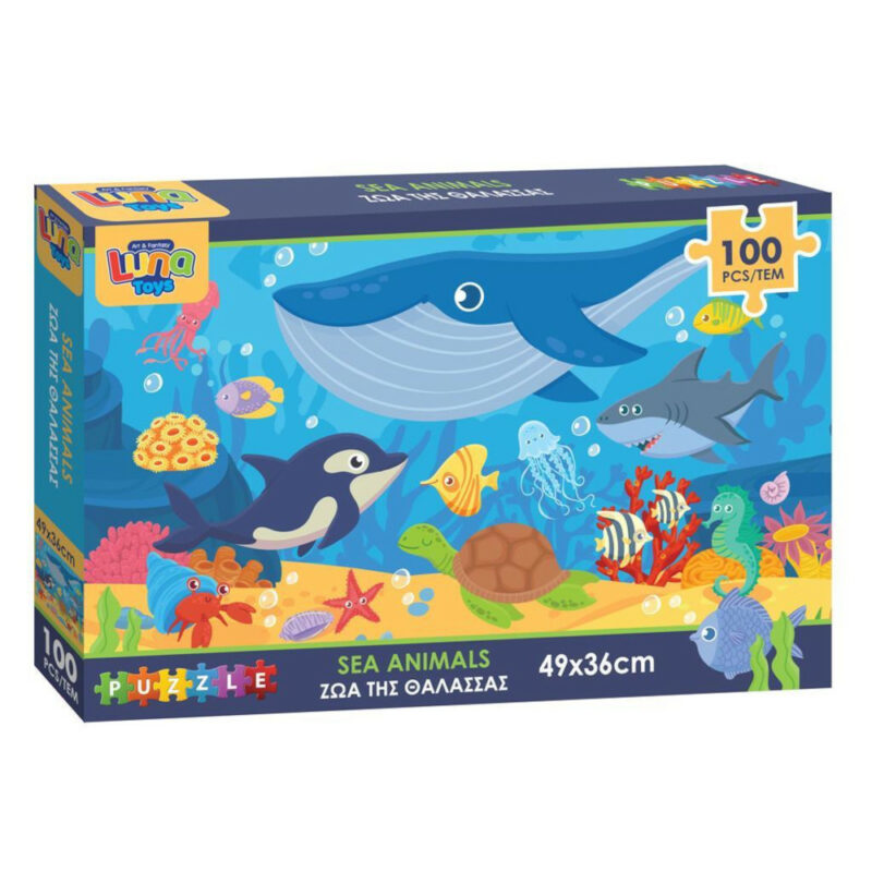 Puzzle 100τμχ 49x36cm Θαλάσσιος Κόσμος Luna Toys Διακάκης 000622311