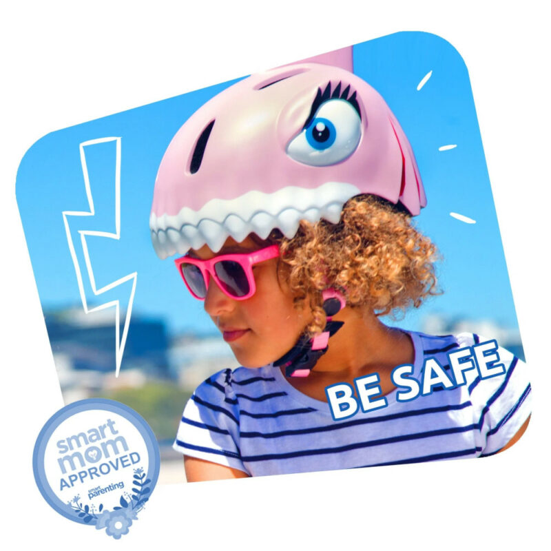 Κράνος με Led 49-55cm Crazy Safety Shark Pink NSH-100501-02-01