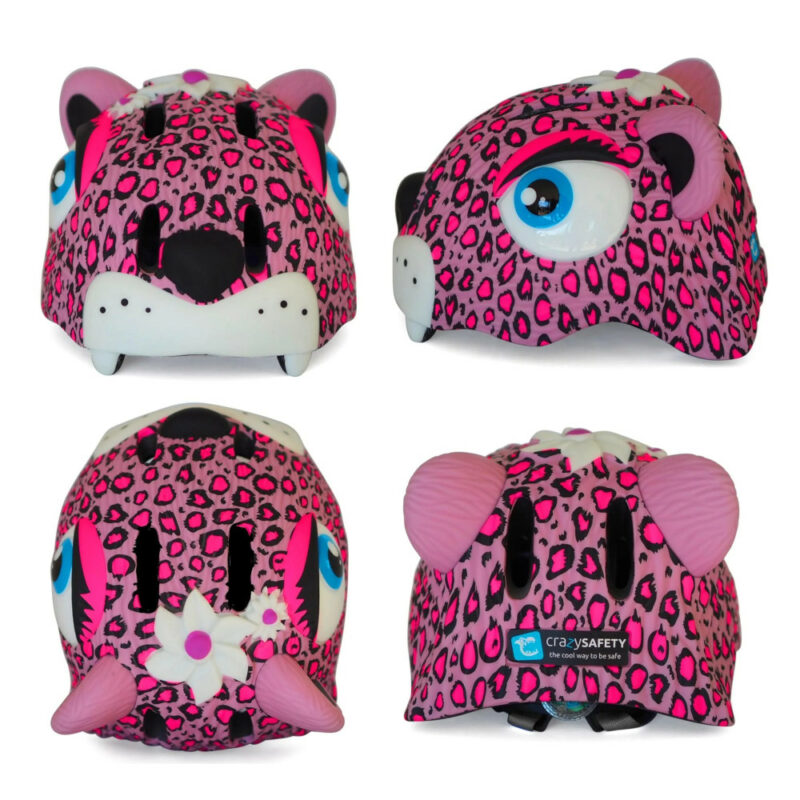 Κράνος με Led 49-55cm Crazy Safety Leopard Pink NSH-100301-01-01