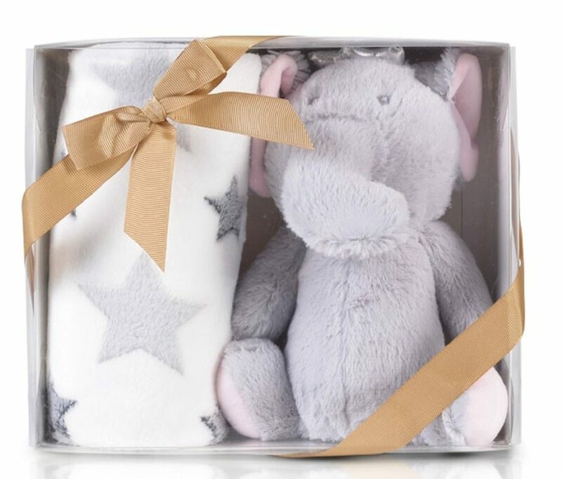 Κουβέρτα Αγκαλιάς 75x90cm Stuffed Toy Little Elephant Cangaroo Grey 3800146267537