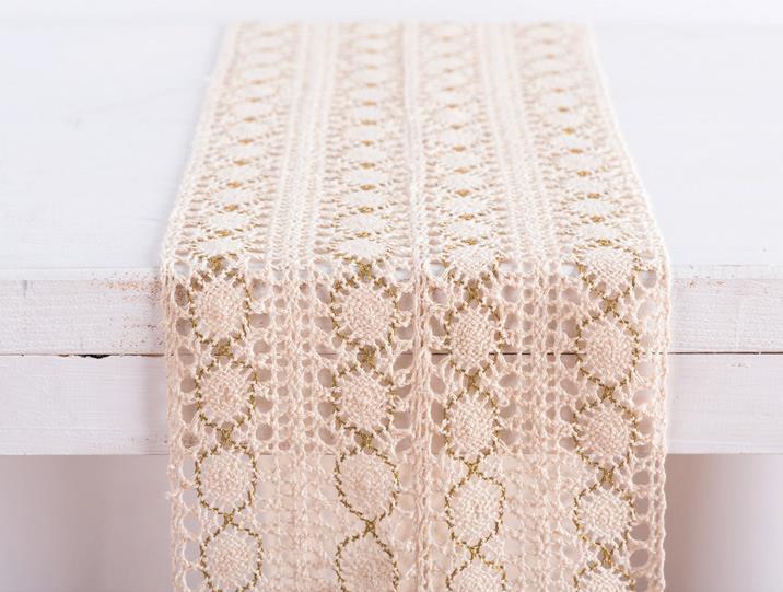 Beauty Home ΡΑΝΝΕΡ ΔΑΝΤΕΛΑ 23 cm ΕΚΡΟΥ / ΧΡΥΣΟ 5762086