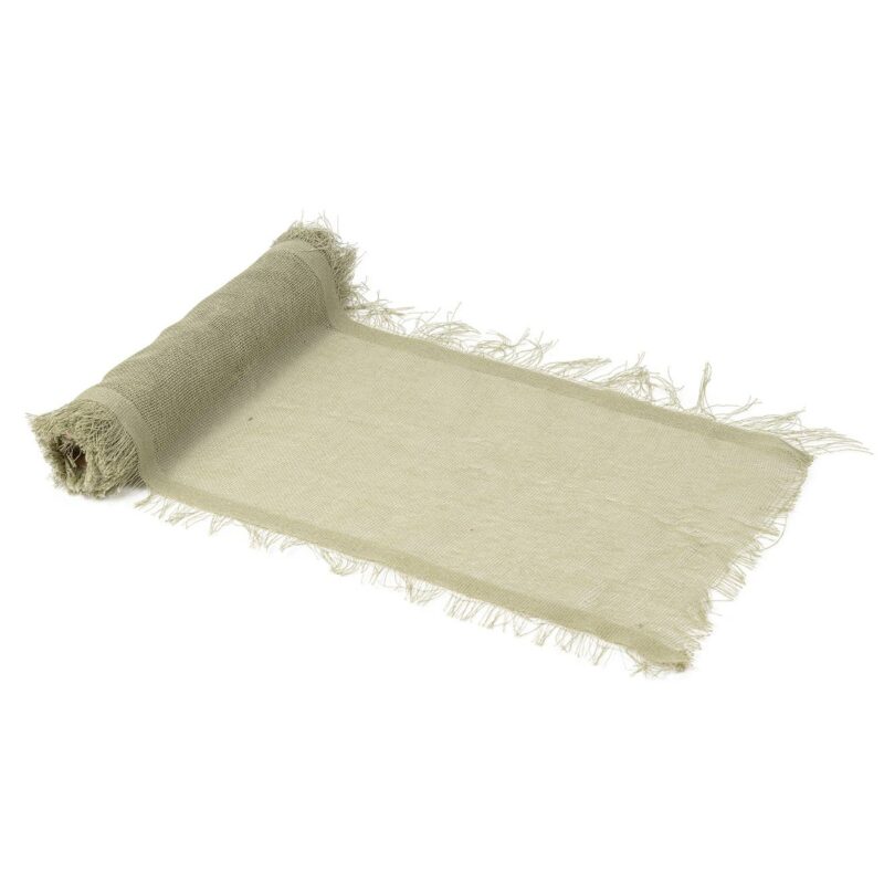 Beauty Home Ράννερ με ξέφτια – πρασινο ευκαλυπτου 30 cm x 3 m 5766619