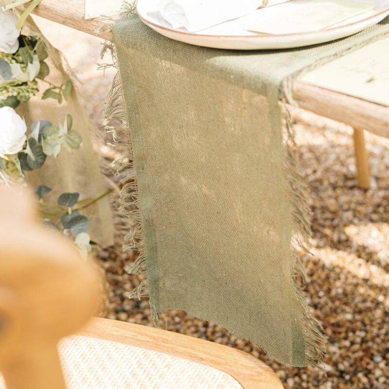 Beauty Home Ράννερ με ξέφτια – πρασινο ευκαλυπτου 30 cm x 3 m 5766621