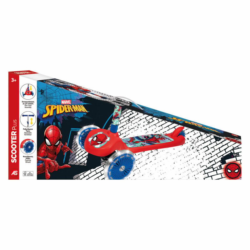 AS Scooter Plus Spider-Man με Φωτιζόμενες Ρόδες για 3+ Ετών 5940740