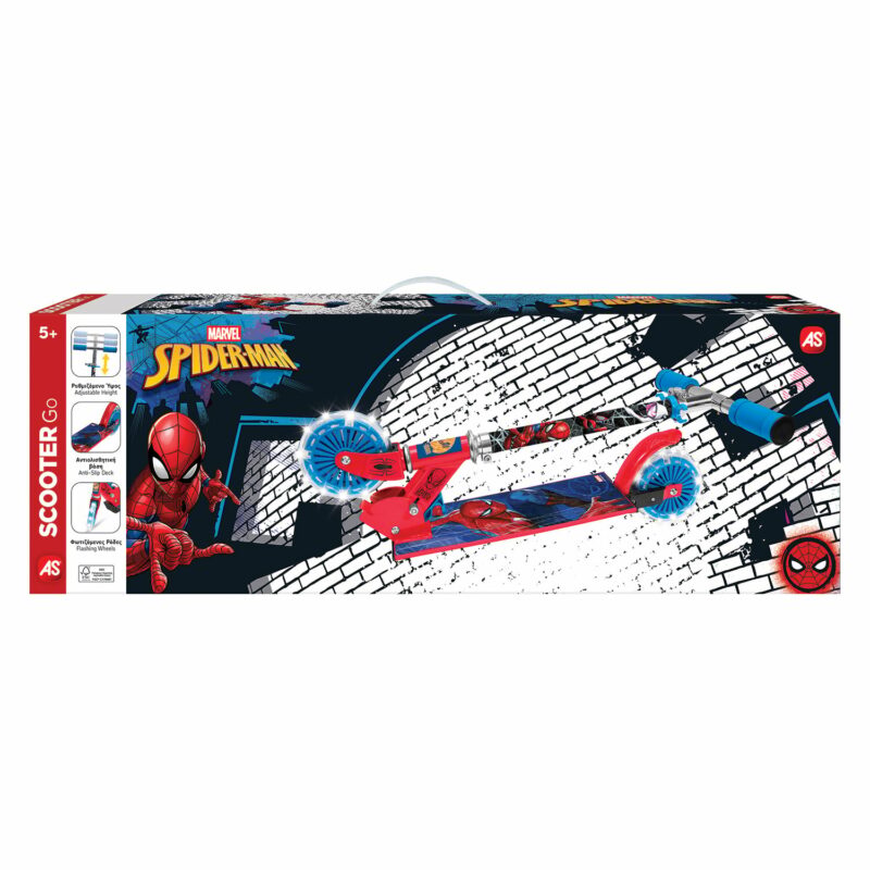 AS Πατίνι Spiderman με Φωτιζόμενες Ρόδες Για 5+ Ετών 5940755