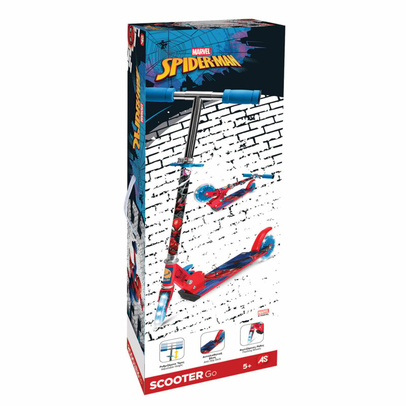 AS Πατίνι Spiderman με Φωτιζόμενες Ρόδες Για 5+ Ετών 5940756
