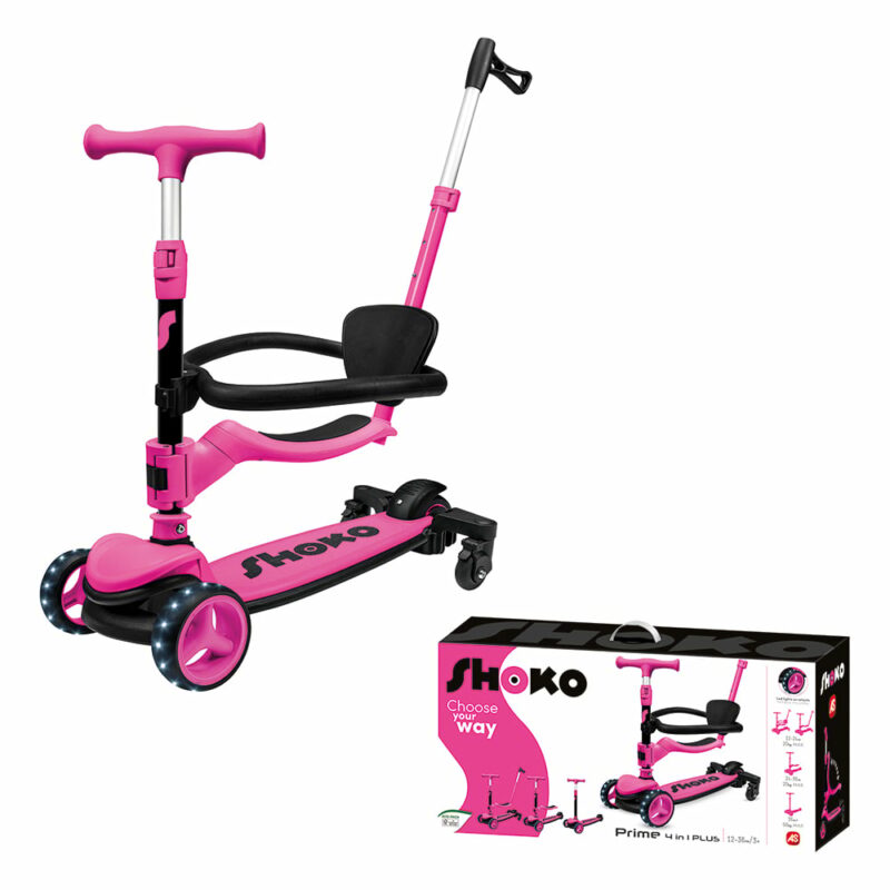 Shoko Παιδικό Πατίνι Prime 4 In 1 Plus Σε Ροζ Χρώμα Για 12+ Μηνών 5582368