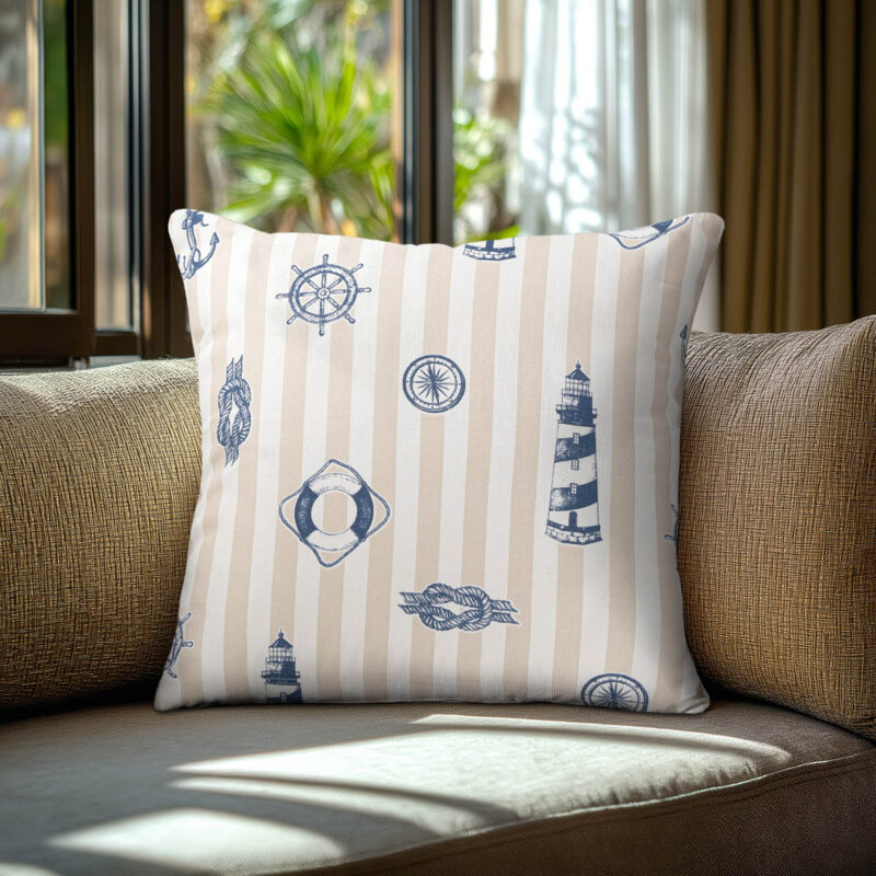 Beauty Home Μαξιλαροθήκη ΝΑΥΤΙΚΑ ΣΧΕΔΙΑ ΜΕ ΡΙΓΕ ΦΟΝΤΟ 5762940